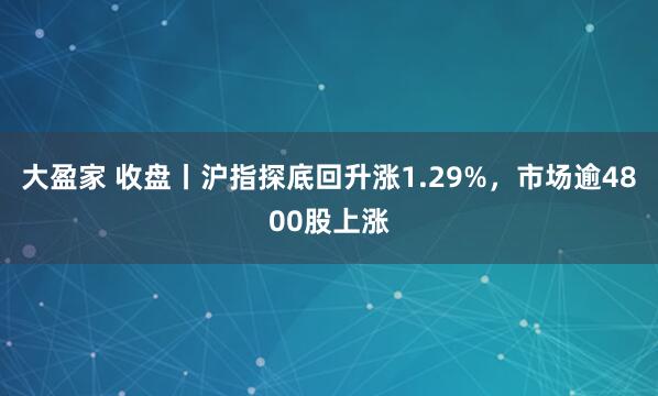 大盈家 收盘丨沪指探底回升涨1.29%，市场逾4800股上涨